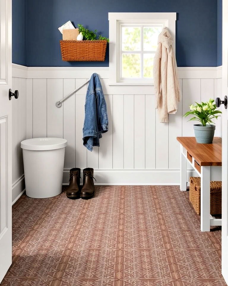 eco friendly recycled rubber tile mudroom flooring