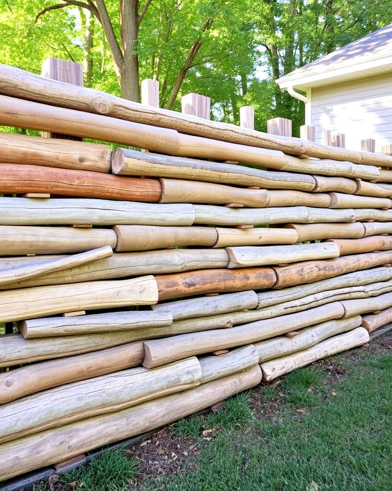 eco friendly rustic log fence design