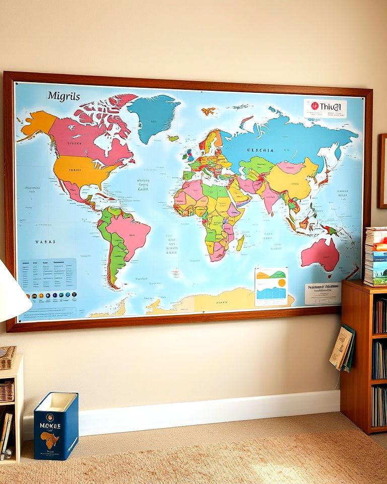 educational world map display