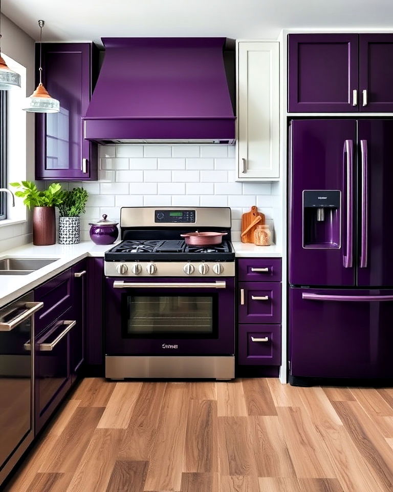eggplant colored statement kitchen appliances