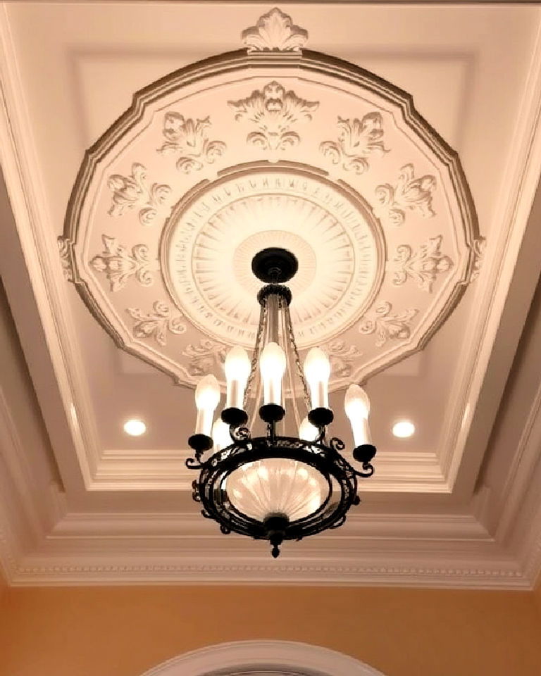 elegance ceiling medallion in tray ceiling