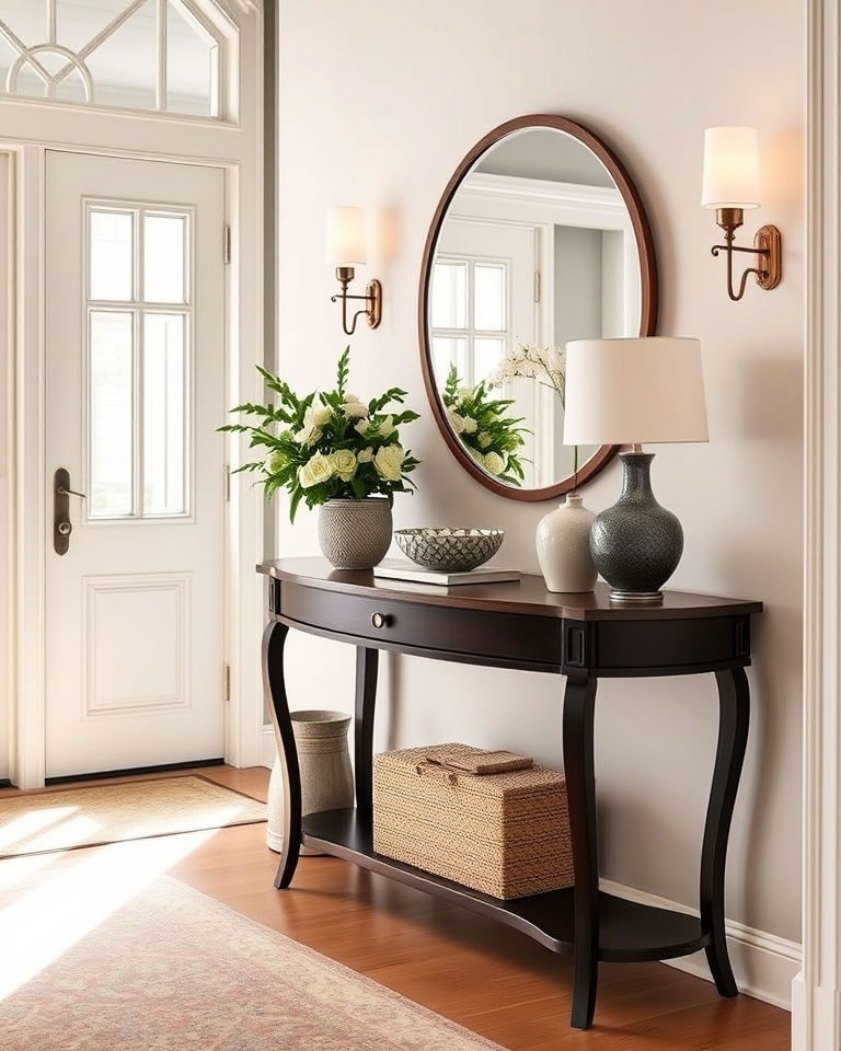 elegance curved console table