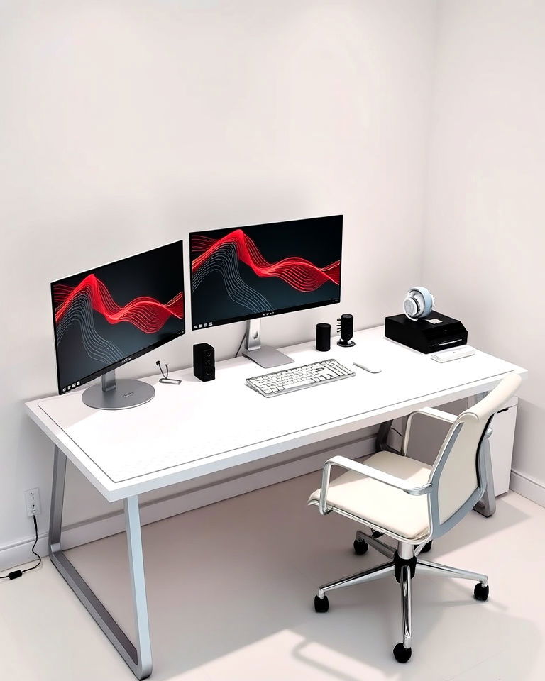 elegance custom white desk pad