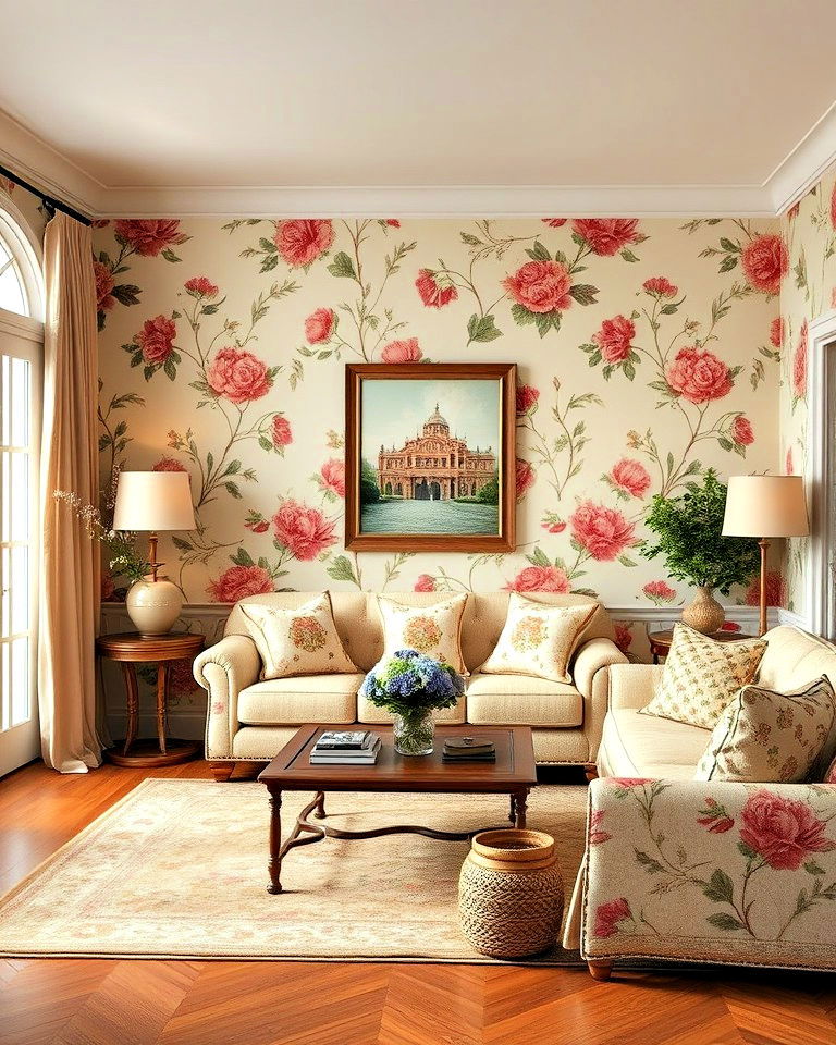 elegance floral touches living room