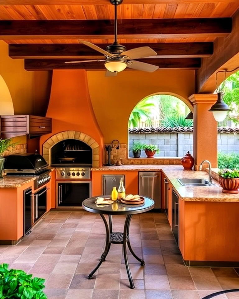 elegance mediterranean inspired outdoor kitchen