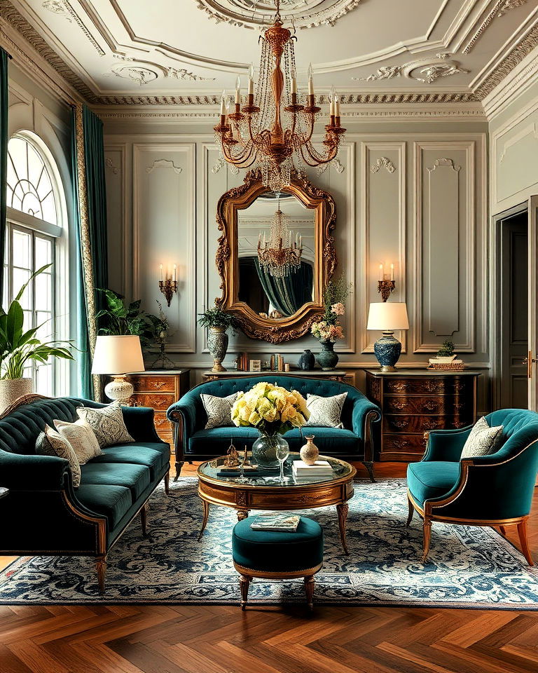elegance vintage glam living room