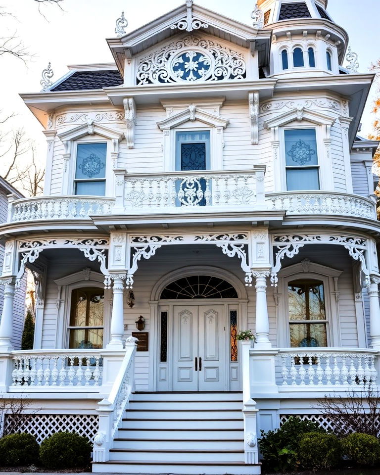 elegance white victorian exterior home