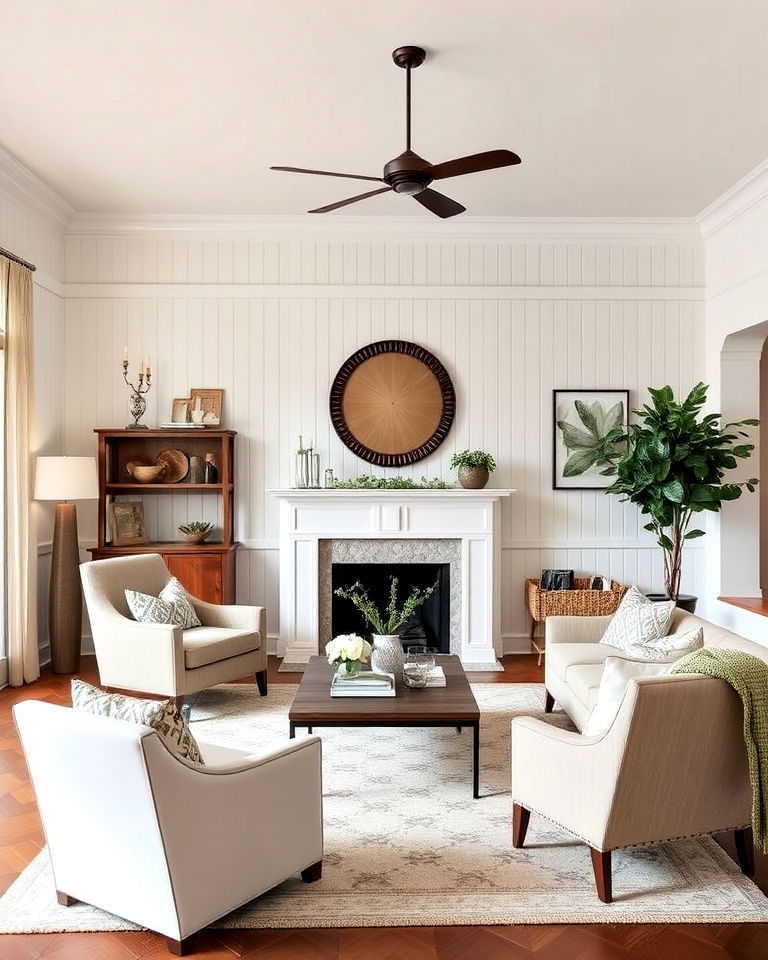 elegant chair rail with vertical paneling