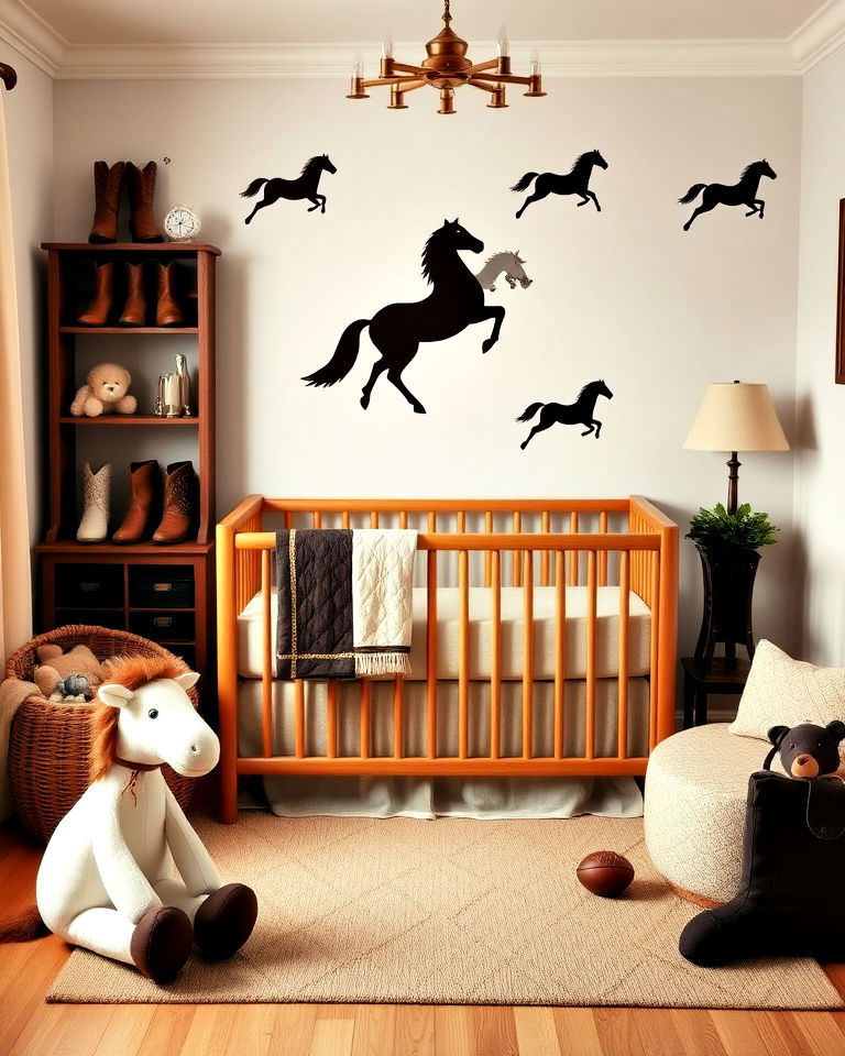 elegant equestrian themed nursery
