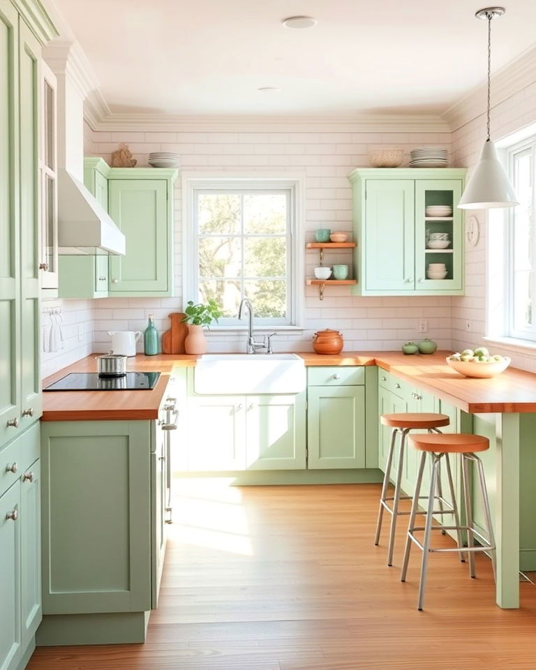 elegant pastel infused kitchen