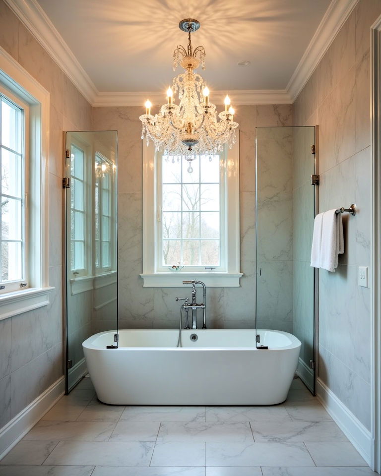 elegant waterproof chandelier for shower