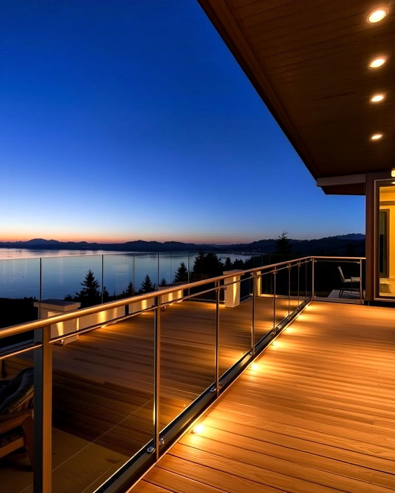 elevated deck with glass railing