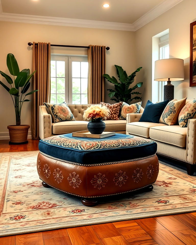 embrace ottoman poufs