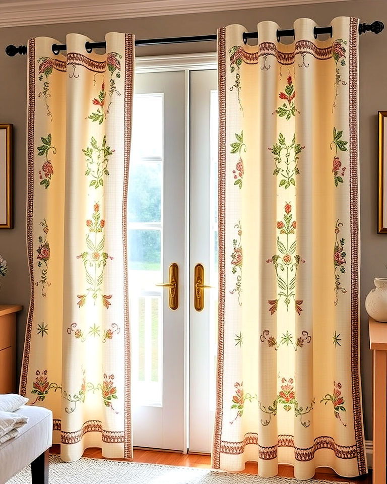 embroidered curtains for a subtle artistic touch