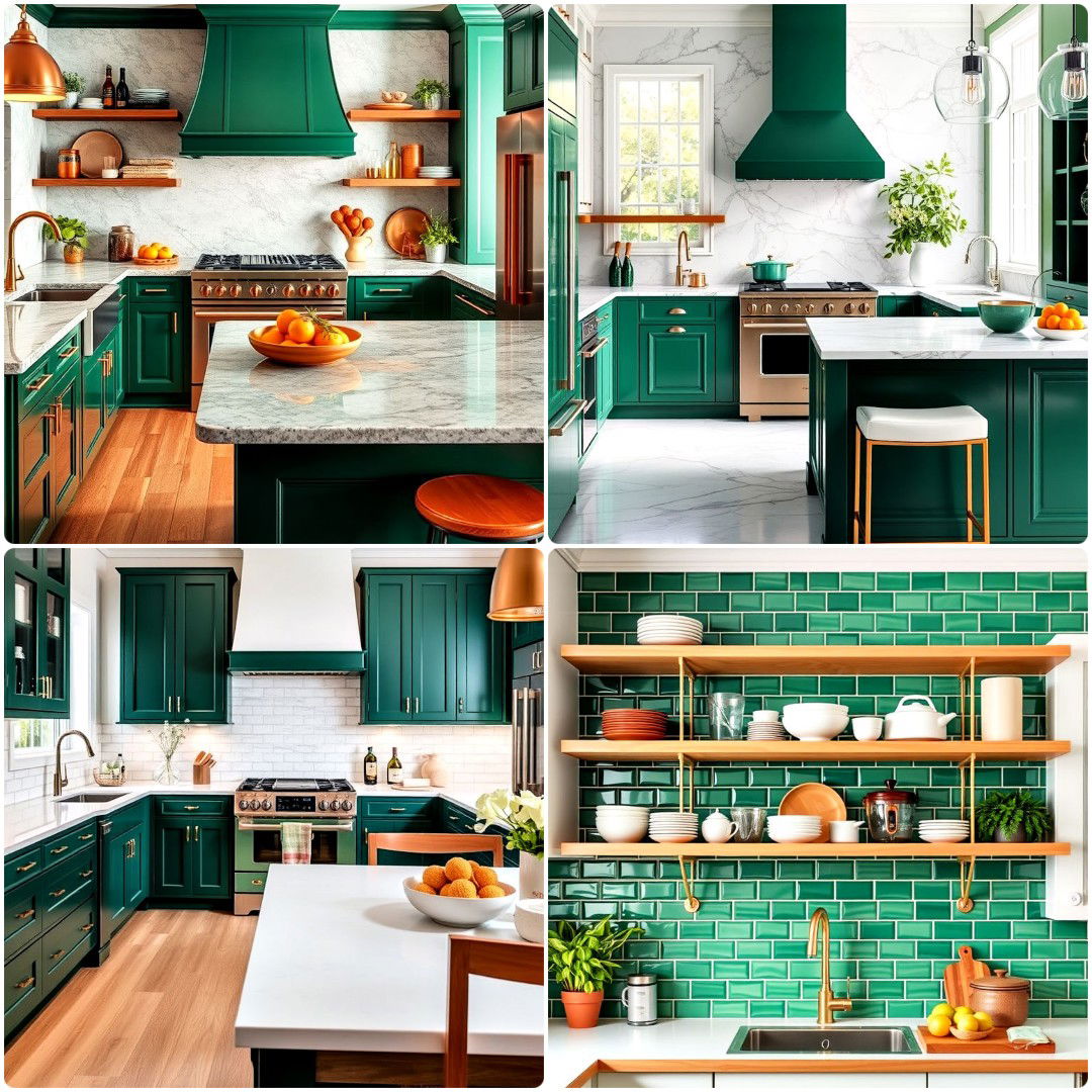 25 Emerald Green Kitchen Ideas for A Luxe, Modern Look