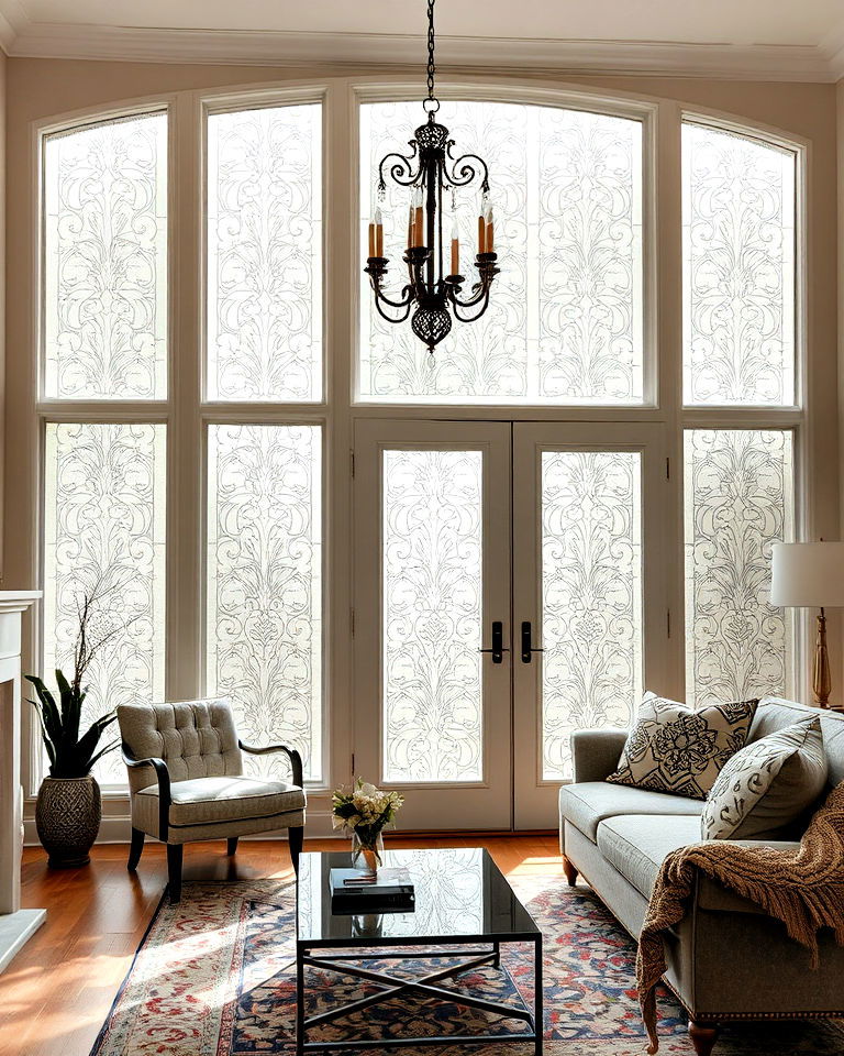 etched glass panels