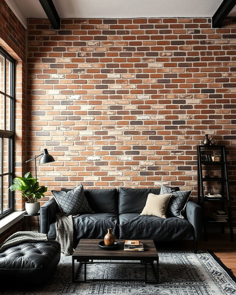 exposed brick walls grunge aesthetic room