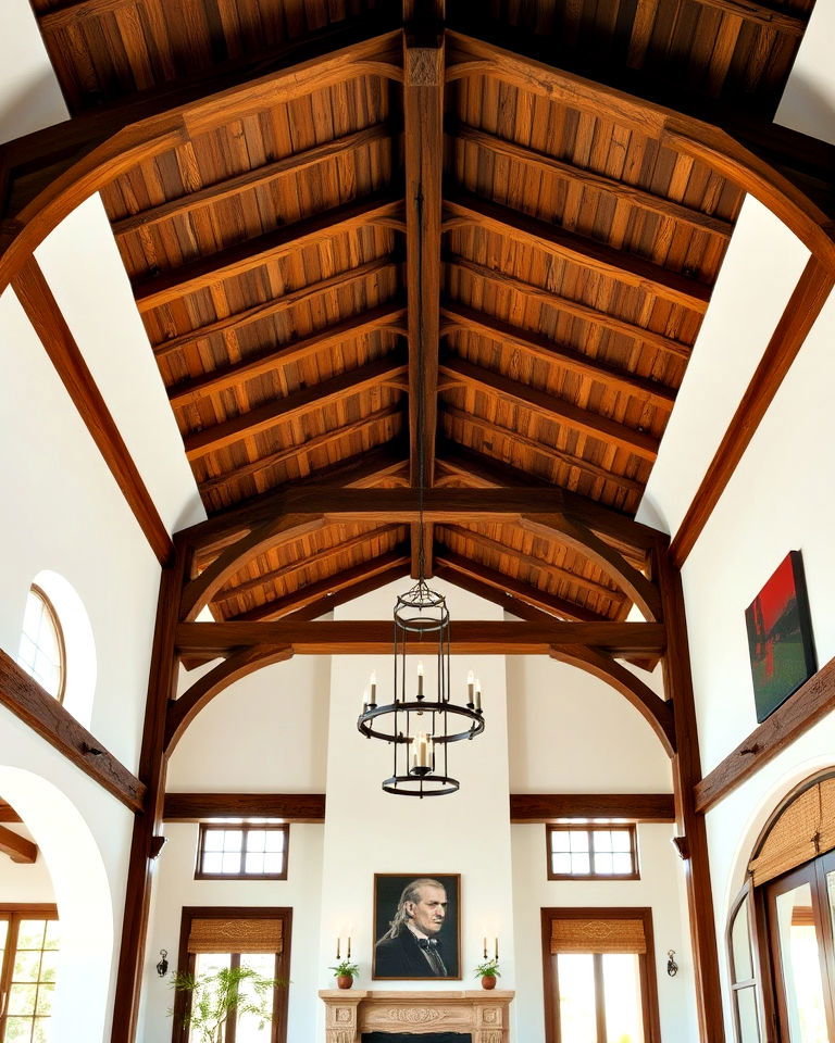 exposed wooden beams