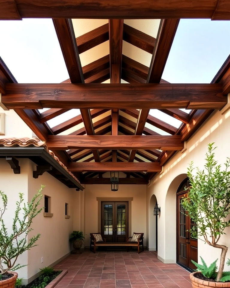 exposed wooden beams