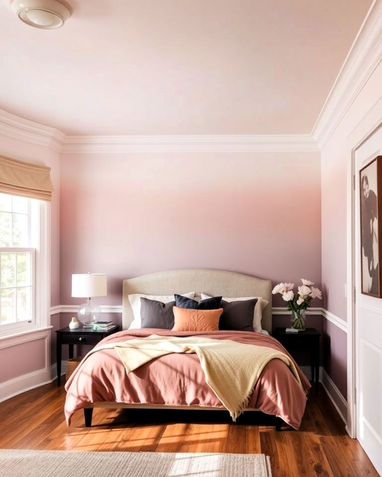 eye catching ombre wall effect with chair rail