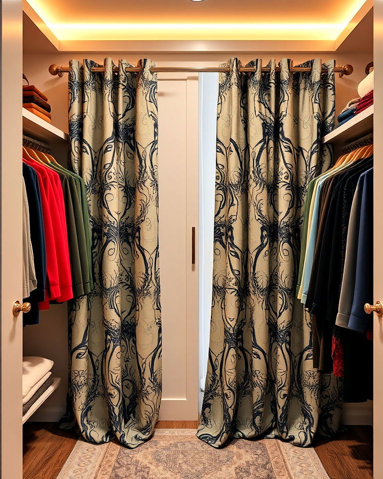 fabric closet curtains as a stylish alternative