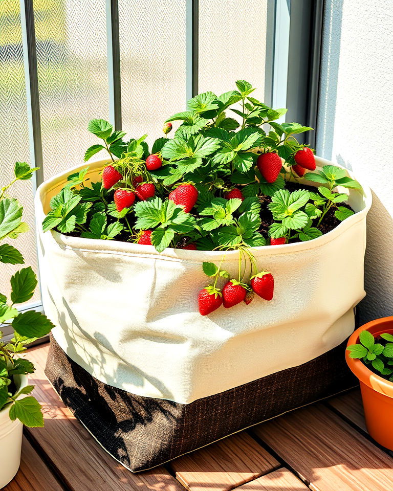 fabric grow bag strawberry planter