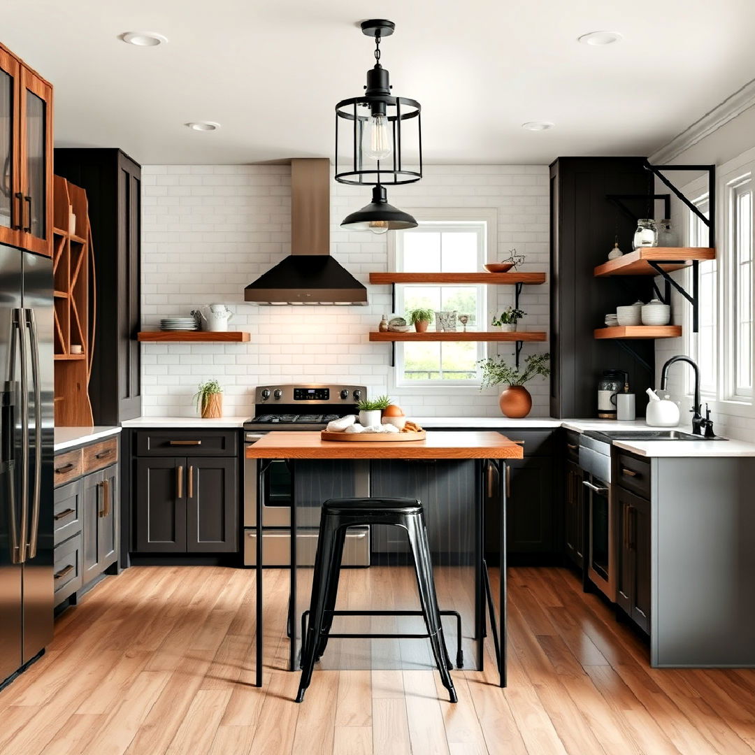 farmhouse kitchen iron and metal accents for