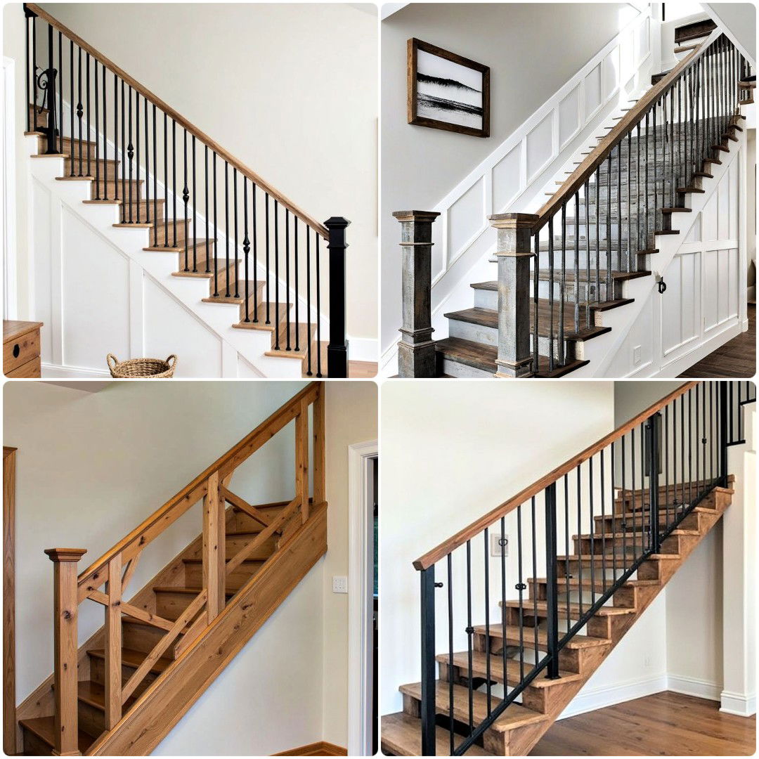 30 Farmhouse Rustic Stair Railing Ideas for A Cozy Look