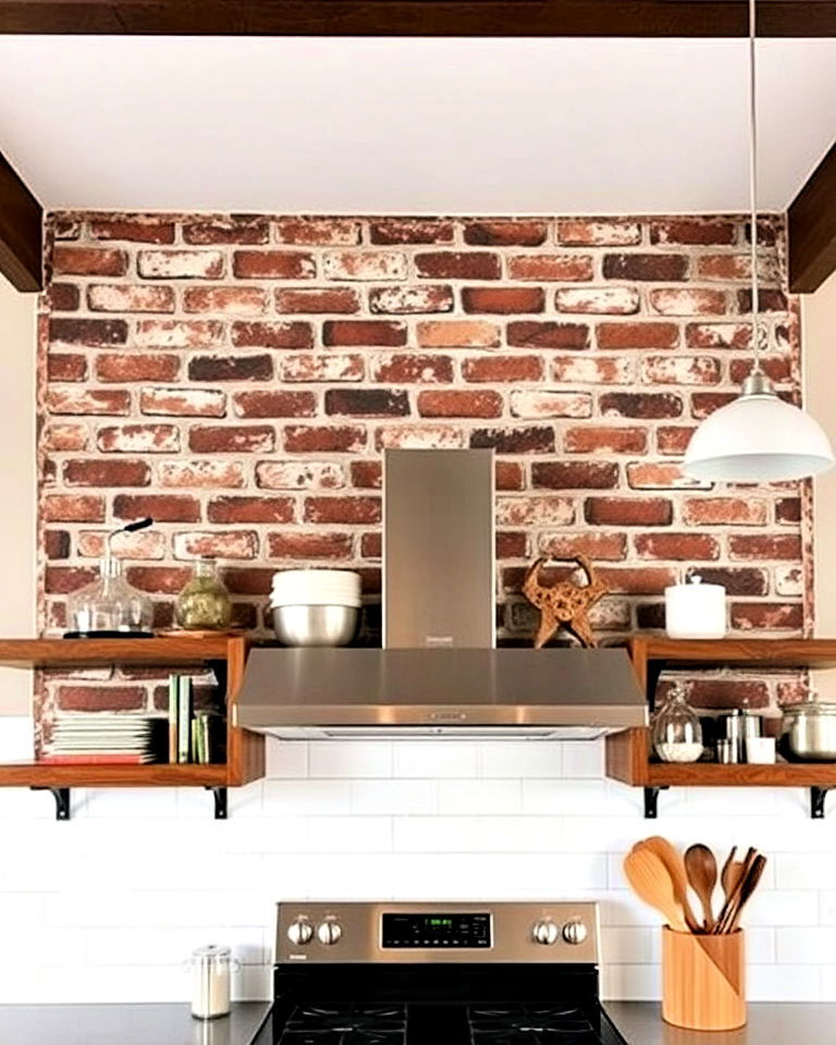 faux exposed brick for industrial appeal