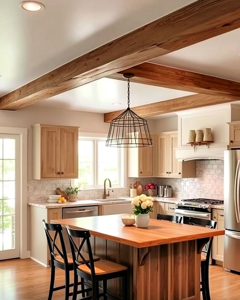 faux wood beams for a rustic touch
