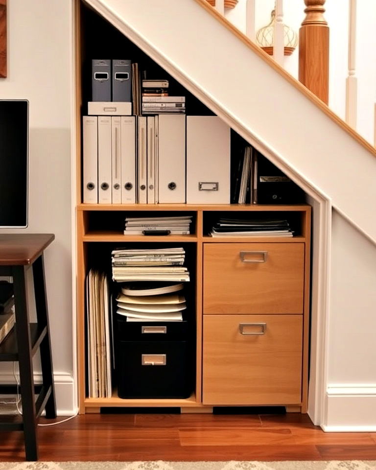 filing cabinets under stair