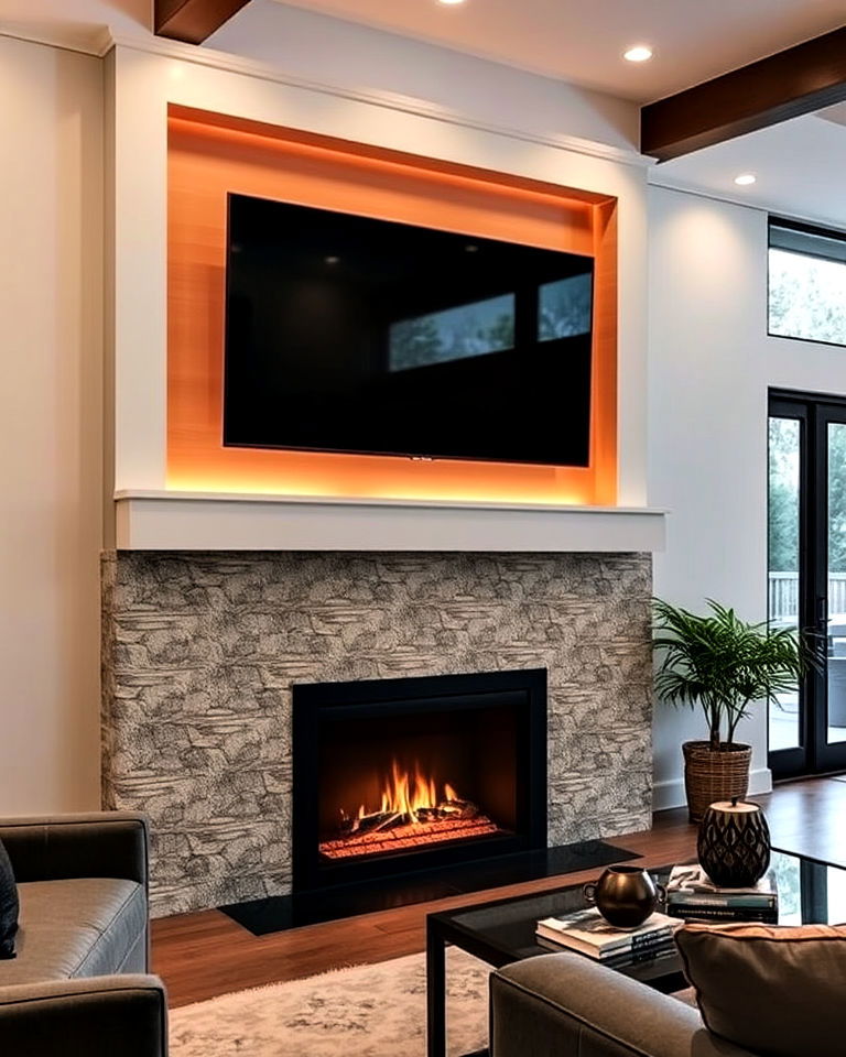 fireplace and tv combo