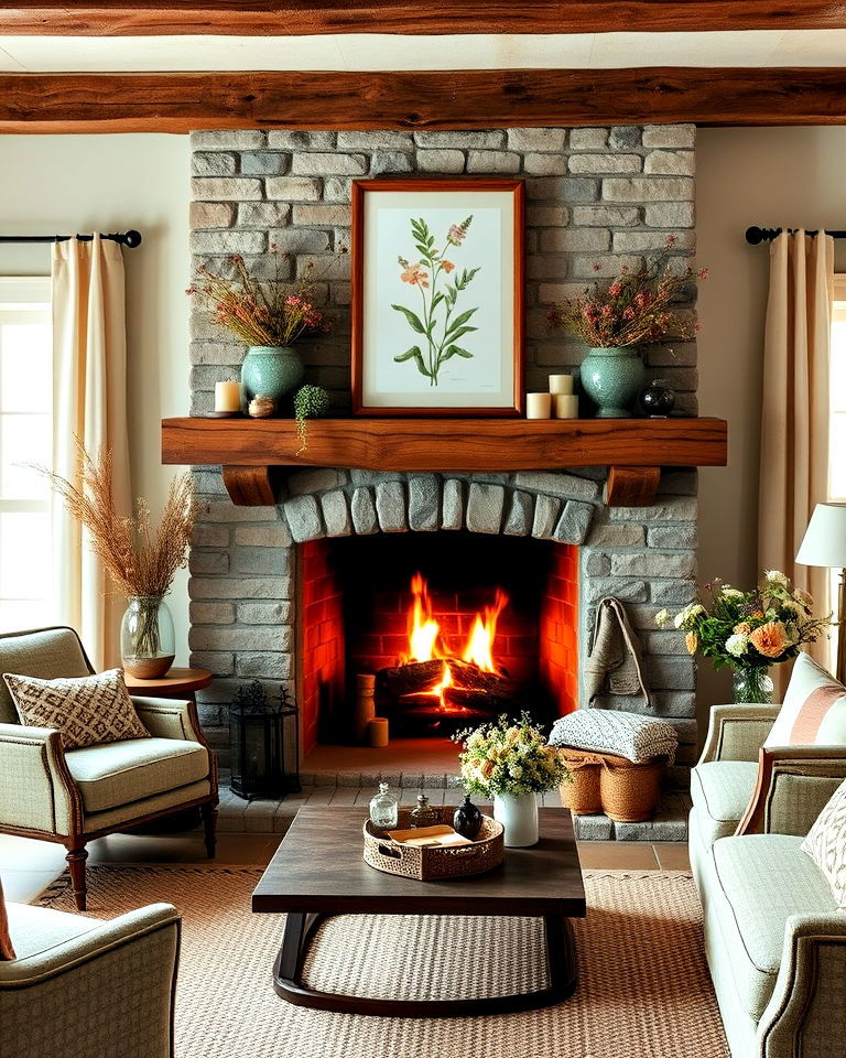 fireplace focal point