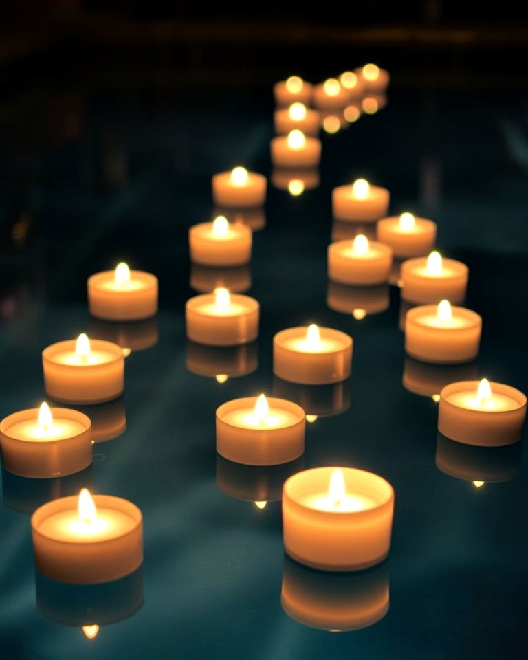 floating candles for a serene poolside look