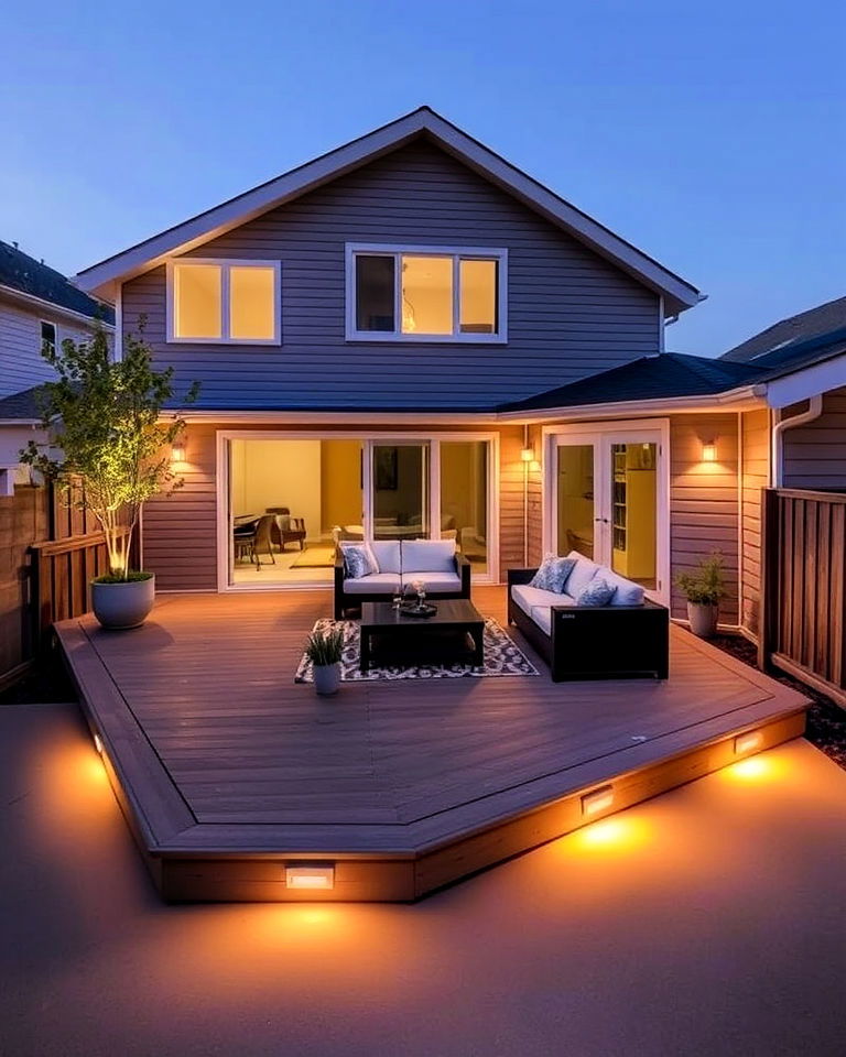 floating deck with minimalistic design