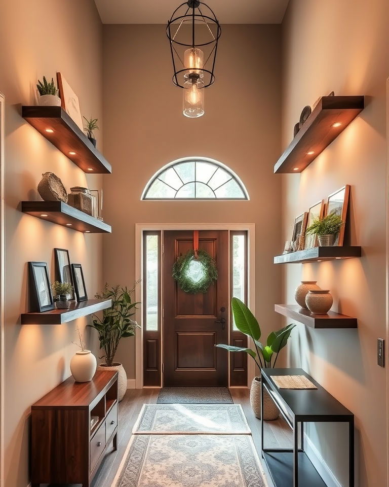floating shelves for displaying decor