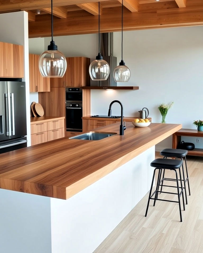 floating wood countertop