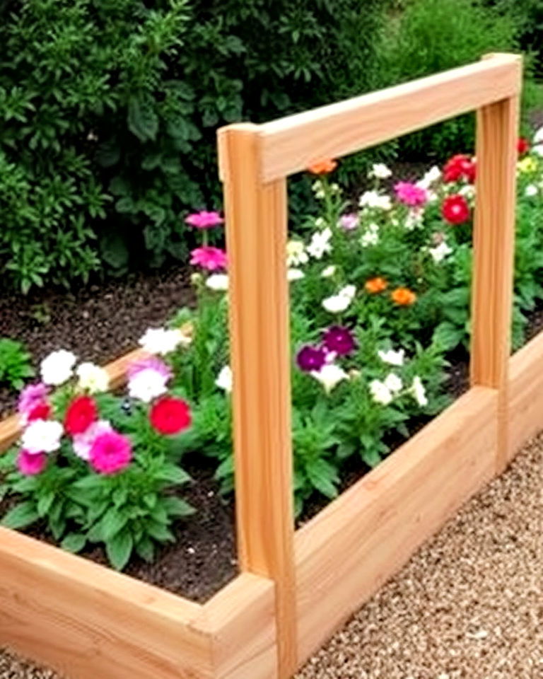 flower beds framed with sleepers