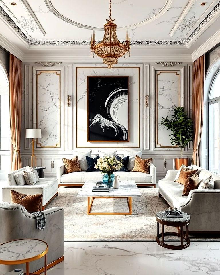 focus on marble elements