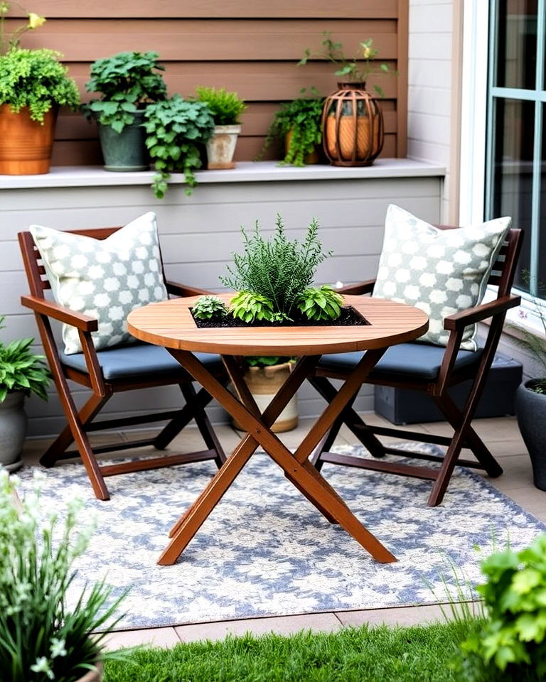 folding furniture with built in planters