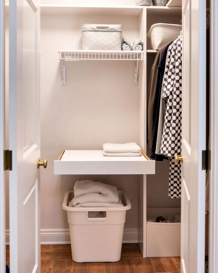 folding station within the nursery closet