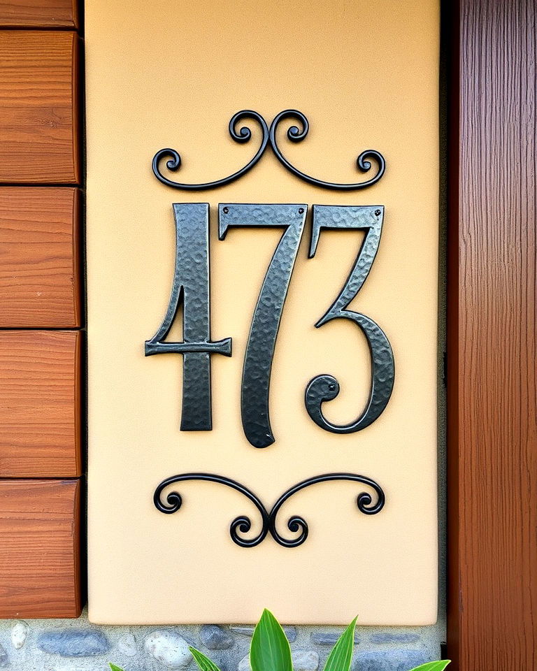 forged metal house numbers for a personal touch