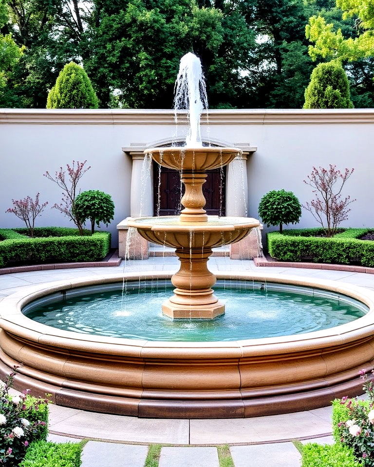 formal fountain centerpiece