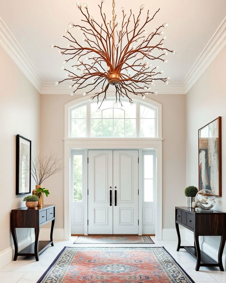 foyer sculptural light fixture