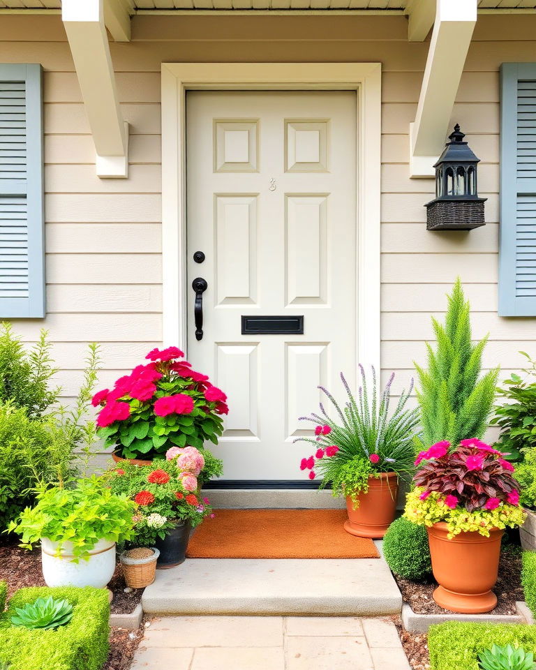 frame your entryway with potted plants