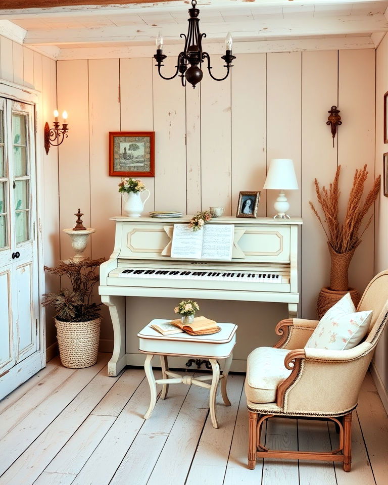french country style piano room