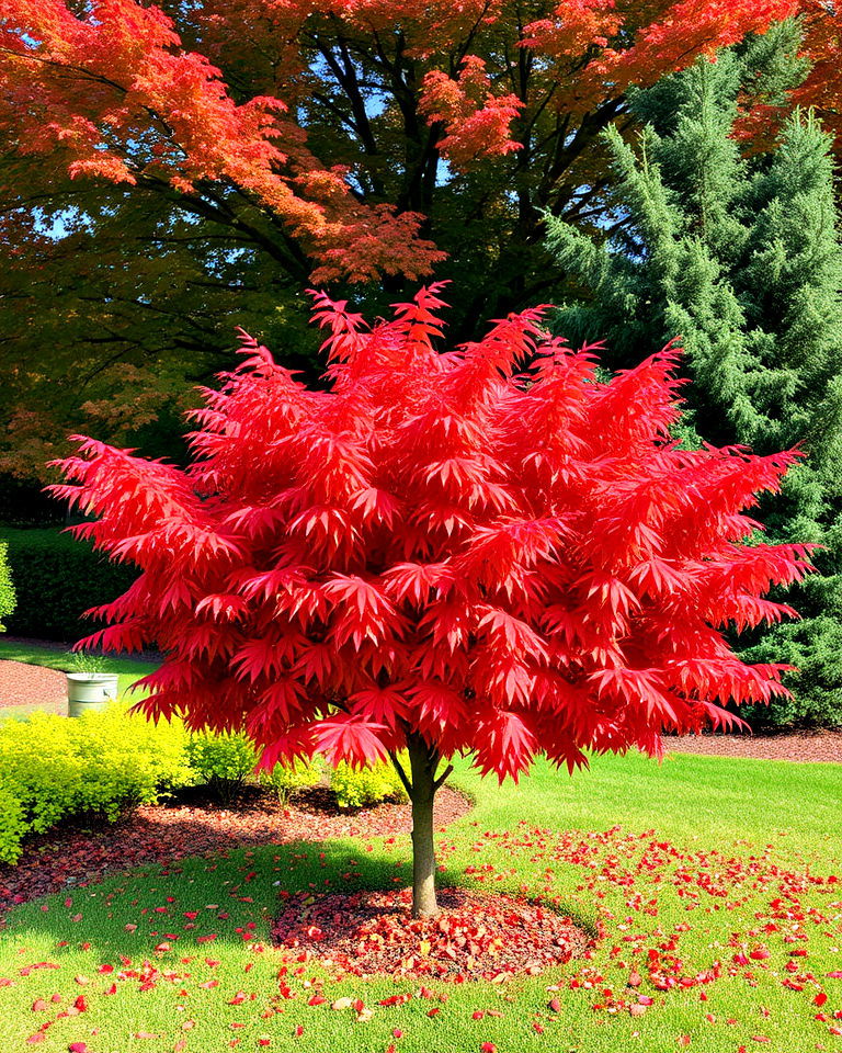 front yard amur maple tree