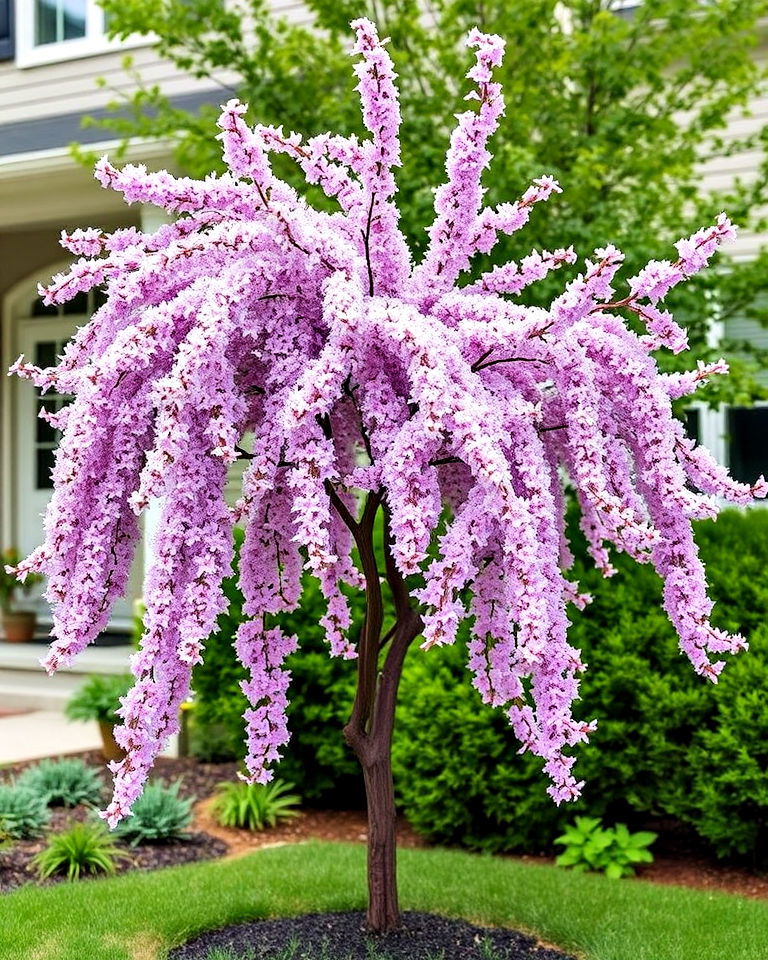 front yard lavender twist redbud tree