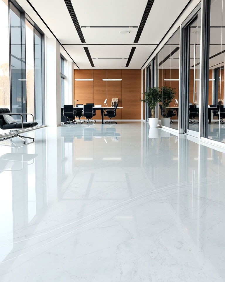 frosted glass epoxy finish floor
