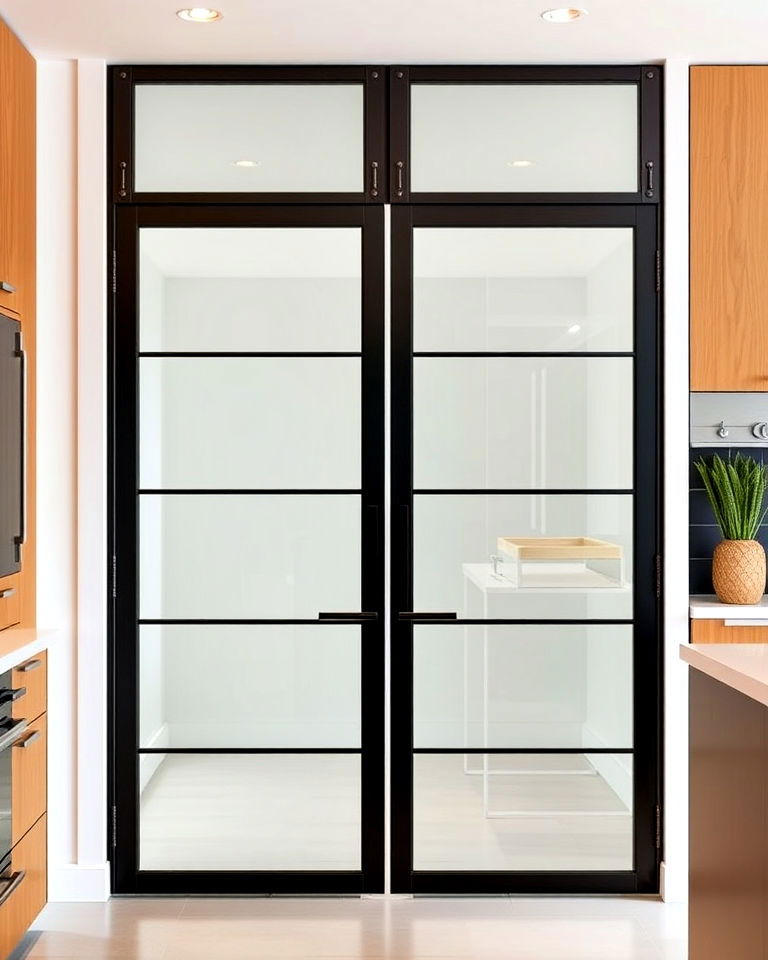 frosted glass paneled kitchen doors